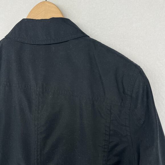 LANDS END Coat Womens M Quilted Softshell Trench Raincoat Argyle Lined Black - Picture 8 of 16